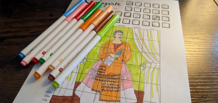 Ejemplo de Conjugarte con una obra de Frida Kahlo para practicar el futuro